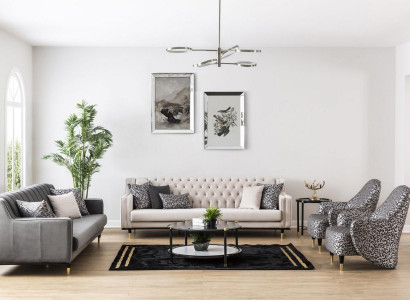 Luxus Garnitur Set 5tlg Sofagarnitur 3+3+1+1 Sitzer Couchtisch Sofa Sessel